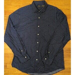 POLO Ralph Lauren Navy Slim Fit Long Sleeve Dress Shirt Men's Sz XXL 18 1/2 EUC